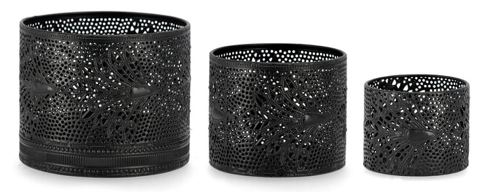 Set 3 Lanterne   in Metallo Larjam Nero