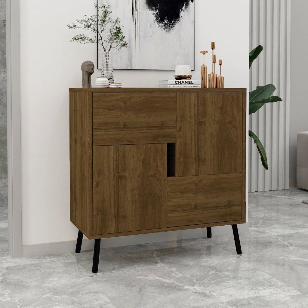 Credenza in legno "Darien" - 76 x 35 x 79 cm - Marrone