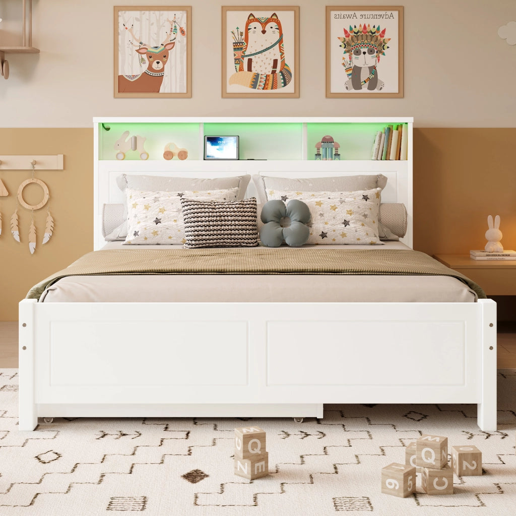 LETTO MATRIMONIALE CON LETTO ESTRAIBILE 120x200&90x190 cm BIANCO