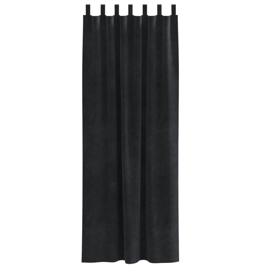 Tende oscuranti  con anelli da appendere 2 pz in velluto nero