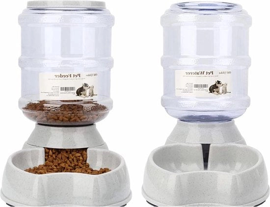 Nutrizione Automatica e Dispensatore d'Acqua per Gatti e Cani - Set di Nutrizione e Bevanda per Animali Piccoli - Boccale per Cani 3,8 L PBA Libero