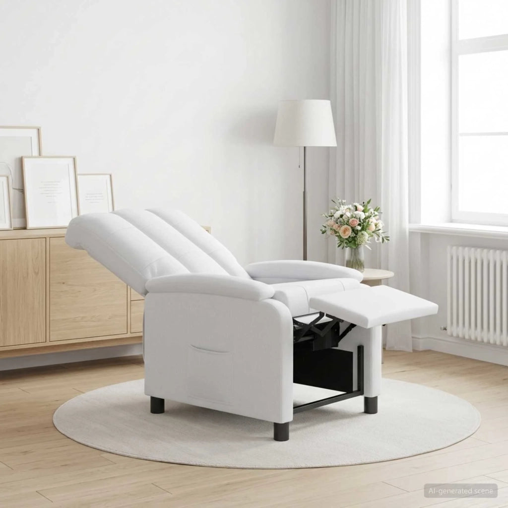 Divano Sedia-Poltrona reclinabile Bianco Tessuto 687127