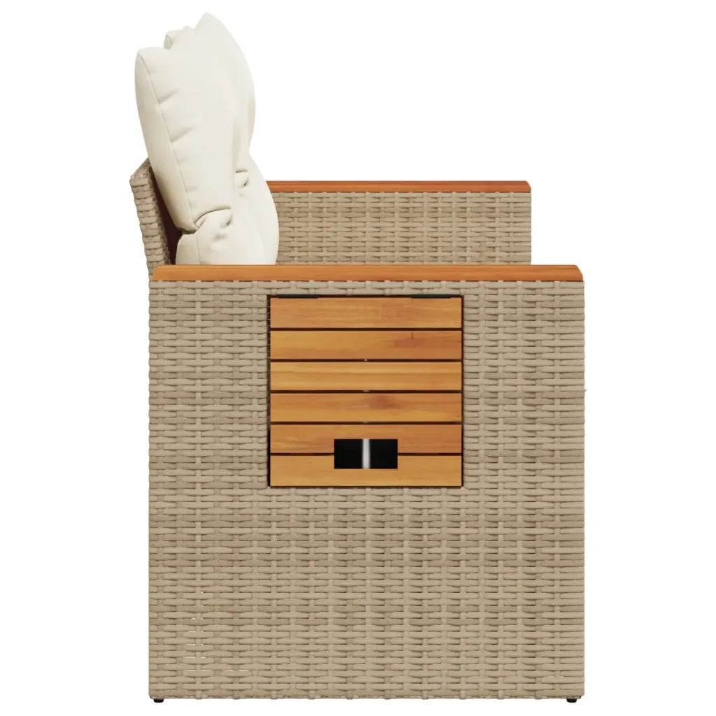 Divano da Giardino con Cuscini a 2 Posti-Sofa da giardino Beige in Polyrattan 704336