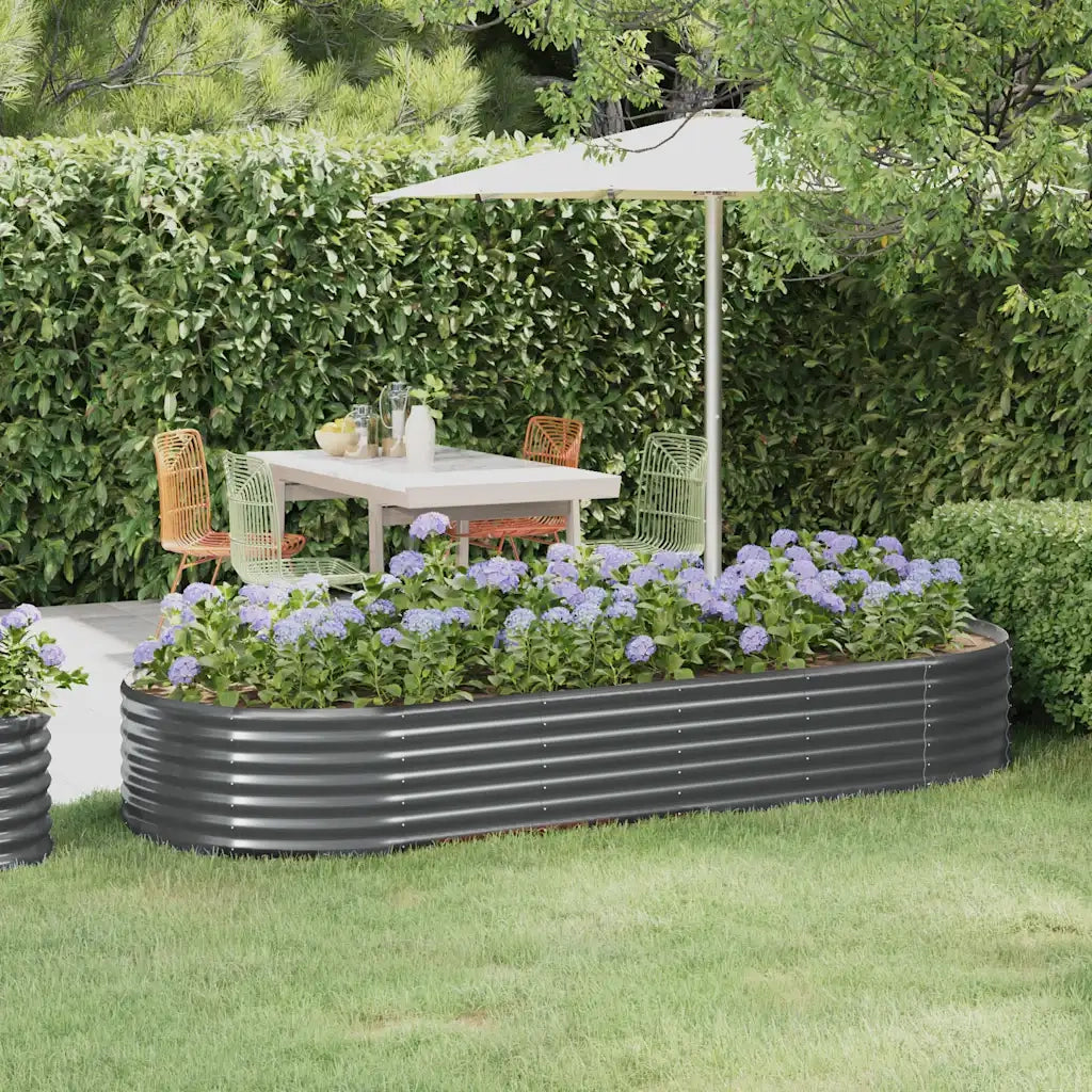 Letto da Giardino in Acciaio Zincato 249x100x36 cm Antracite 318996