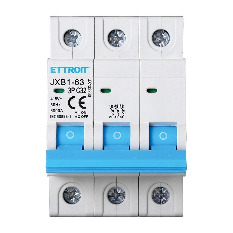 Interruttore Magnetotermico Automatico 3P 32A 6000A 220V 380V Salvavita Stotz Occupa 3 Moduli DIN