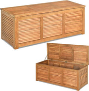 Cassa in Legno per Giardino con Spazio di Ripostiglio e Funzione di Sedia - 120 x 45 x 45 cm per Giardino e Balcone