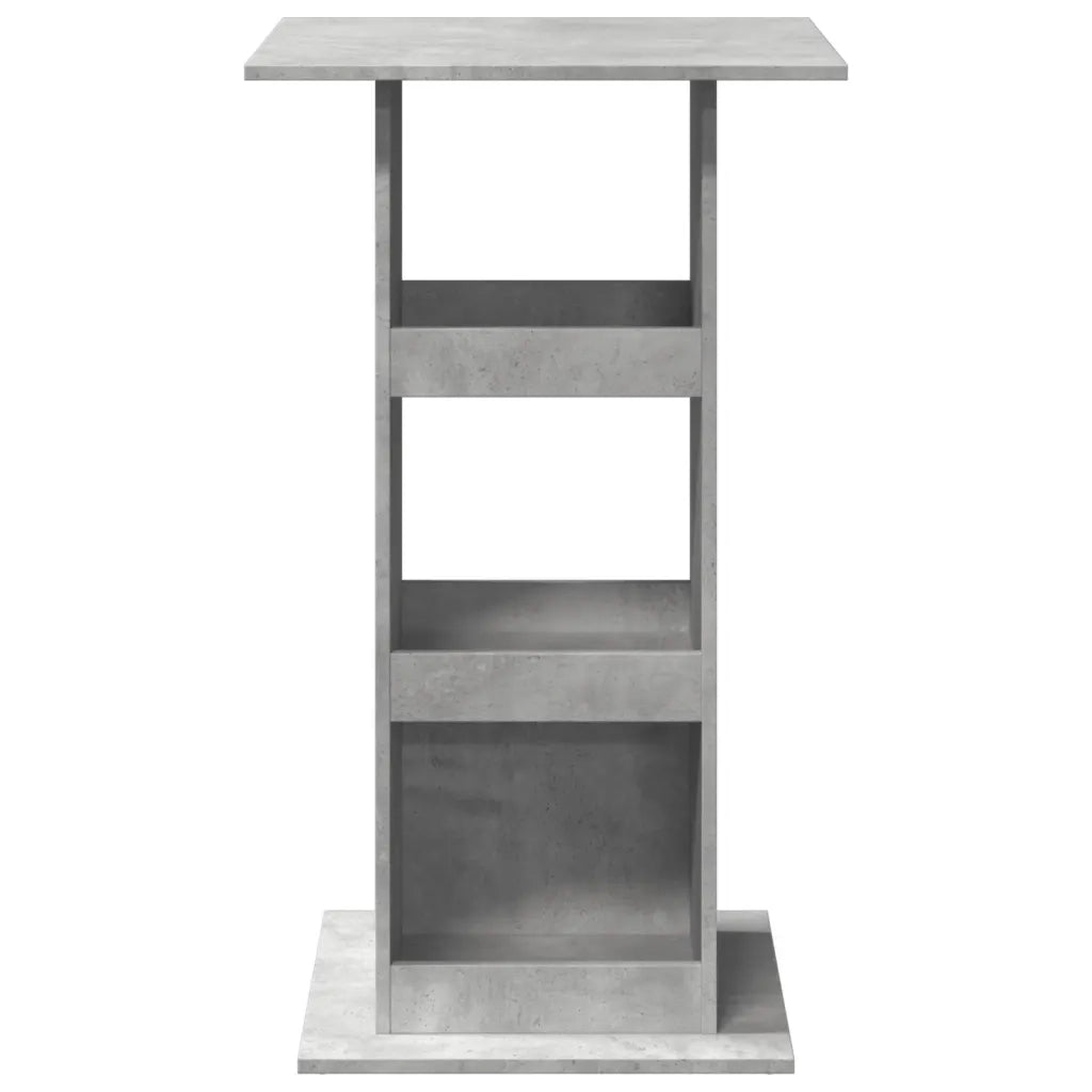 Tavolo Bar Portaoggetti Grigio Cemento 60x60x102 cm Multistrato
