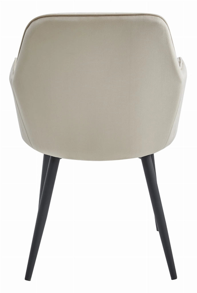 Sedia Valora LUGO in velluto beige con gambe nere per soggiorno