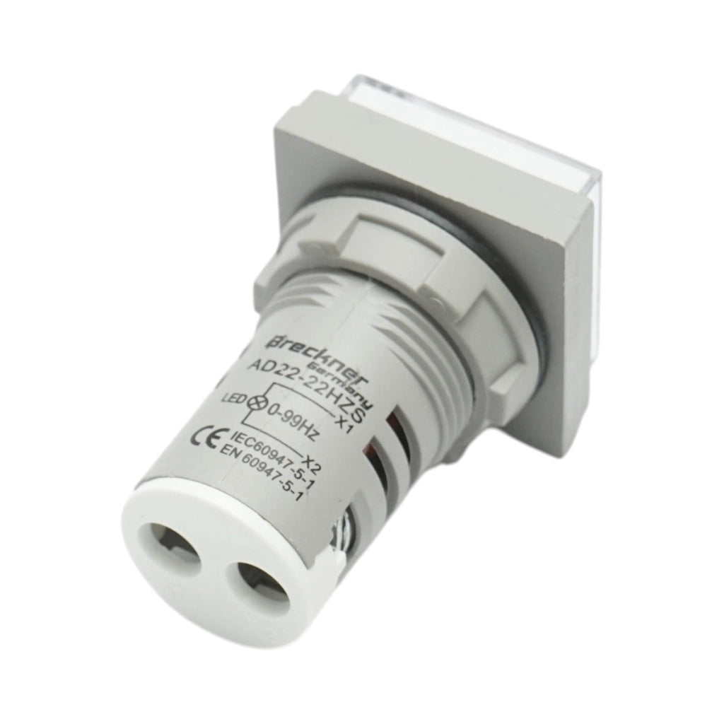 Indicatore di frequenza digitale LED bianco 0-99Hz Ø 22mm Breckner Germany