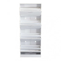 Scarpiera Wendy 60x24x150 h cm in Legno Bianca