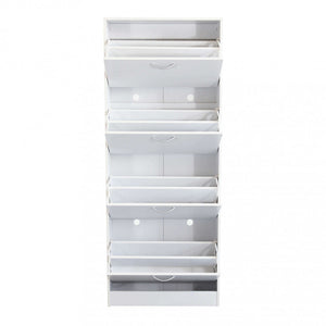 Scarpiera Wendy 60x24x150 h cm in Legno Bianca