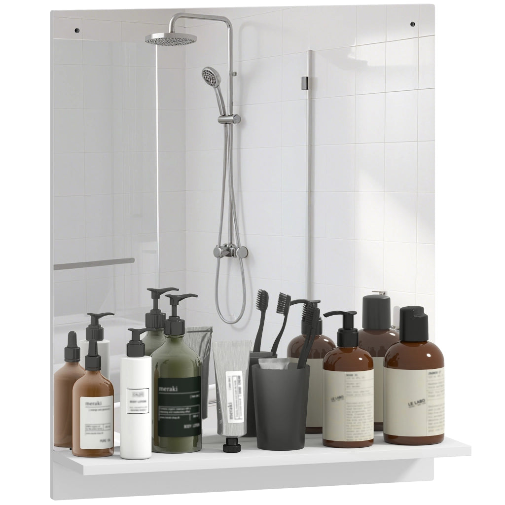 Specchio da bagno con ripiano ¨C zephmum ¨C Bianco 50x60 cm