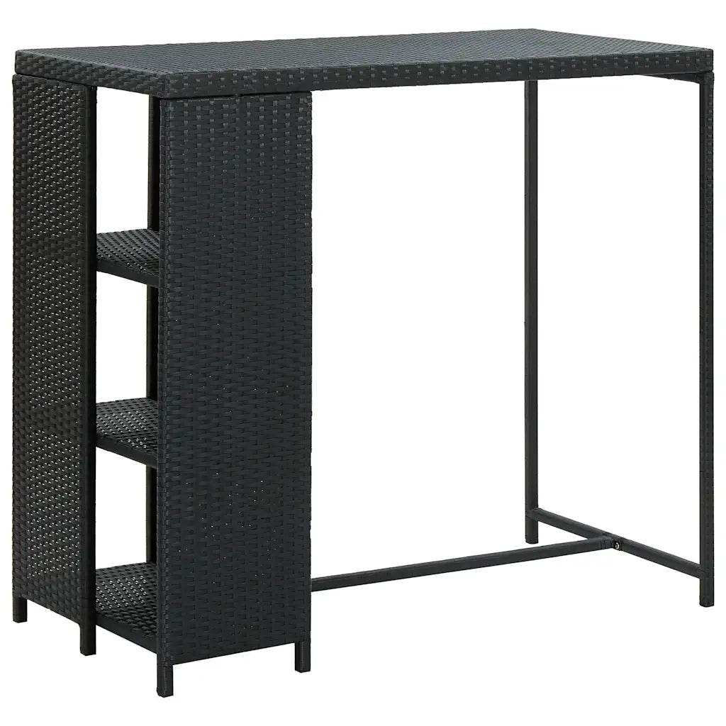 Set Bar da Giardino 3 pz | Set Salotto da Giardino con Cuscini in Polyrattan Nero