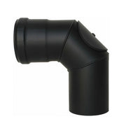 CURVA ISPEZIONABILE CON PORTELLO PELLET SMALTATO- Diam. 100- DK- pezzi 1