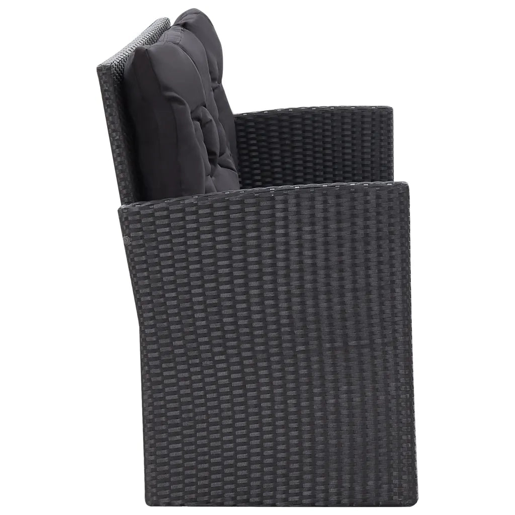 Set Divani da Giardino 6 pz con Cuscini in Polyrattan Nero cod mxl 39874