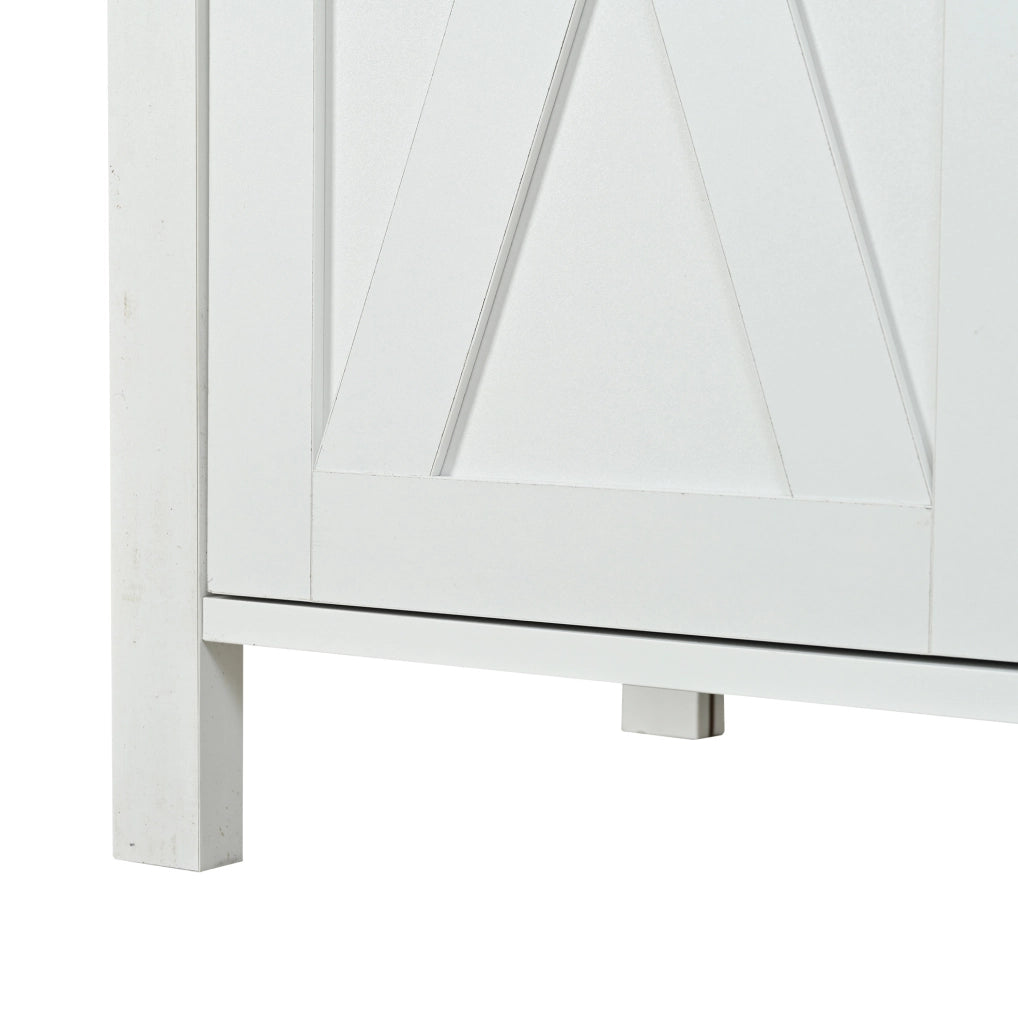 Credenza 140x40x78 cm in MDF bianco， 4 ante e 2 ripiani