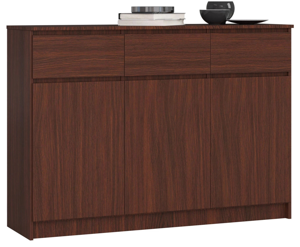 Cassettiera AKORD K140 Wengé 138 cm 3 ante 3 cassetti 138x40x99 cm