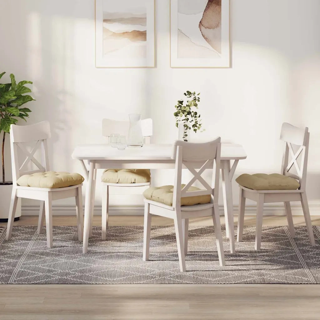 Cuscini per Seduta 4 pcs Crema 40 x 40 x 12 cm Tessuto 42015067