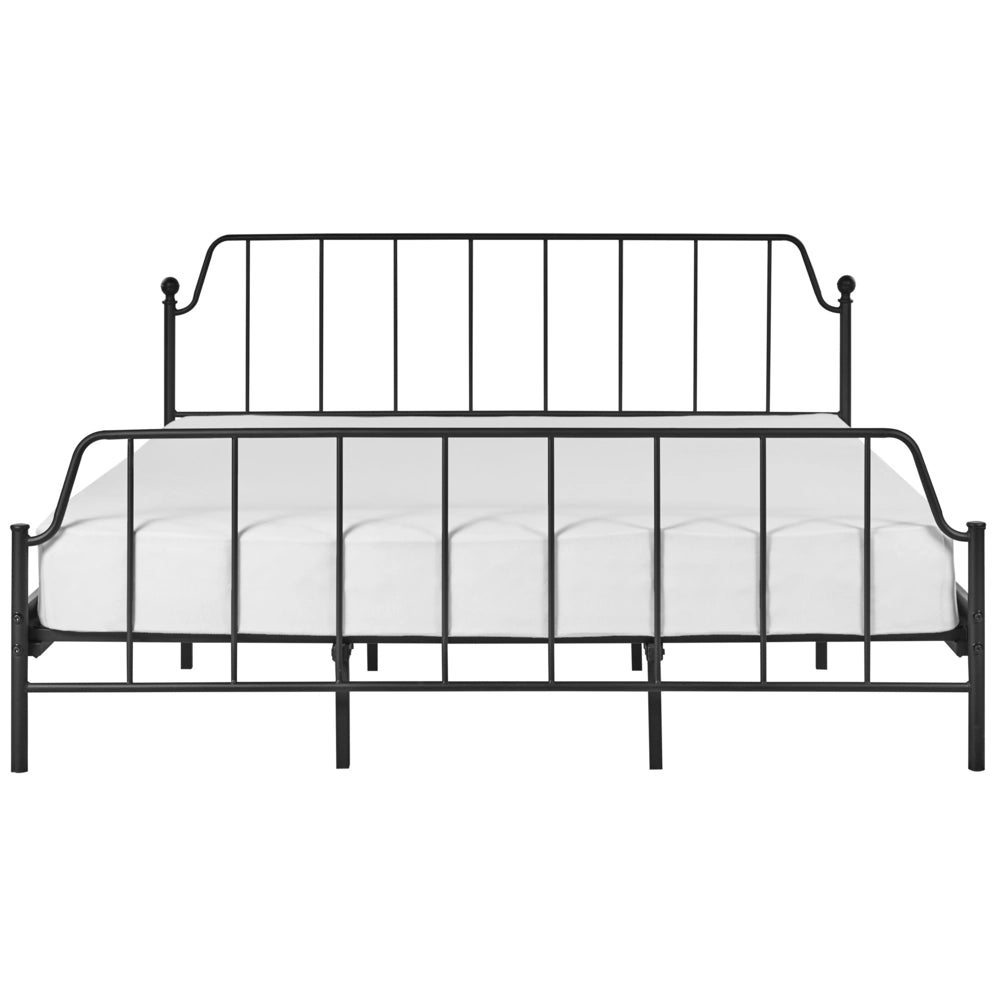 Letto matrimoniale con rete a doghe in legno di pioppo e struttura metallo nero 180 x 200 cm Camera da letto minimalista industriale