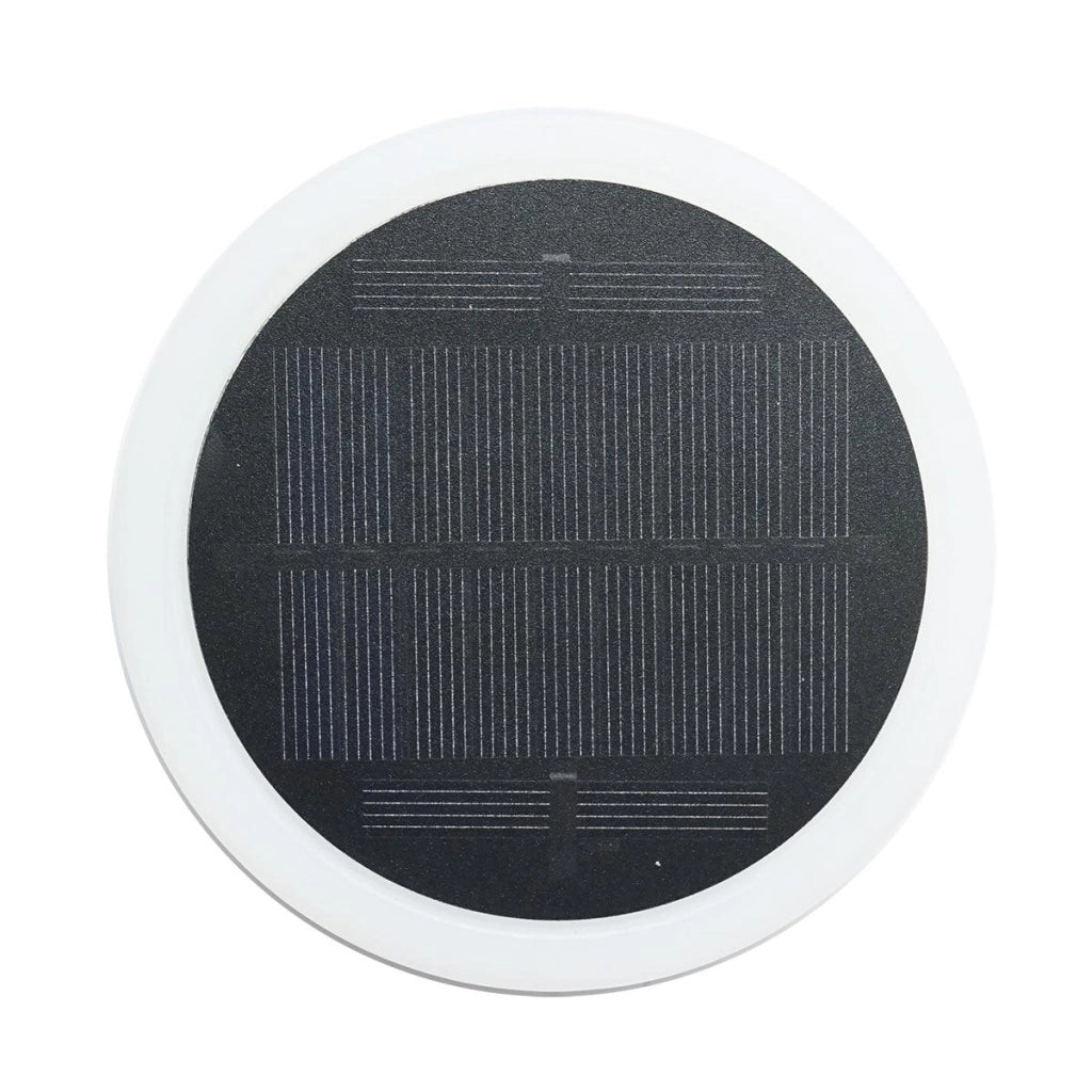 Lampada solare LED ricaricabile 2W con pannello solare 0,7W, batteria 3,7V 1200mAh, USB 5V 1A, IP65, per esterni, 3000K, colore bianco