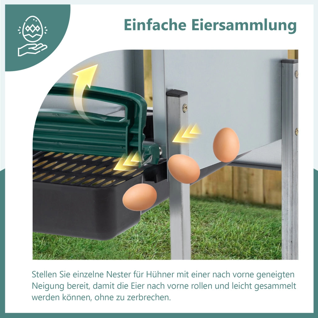 NIDO PER GALLINE 4 Scomparti 24x26 cm Metallo Verde