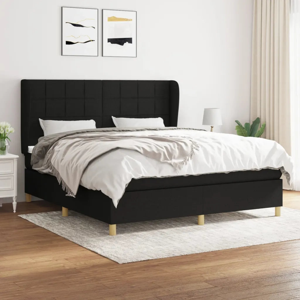 Giroletto a Molle con Materasso Nero 160x200 cm in Tessutocod mxl 122362