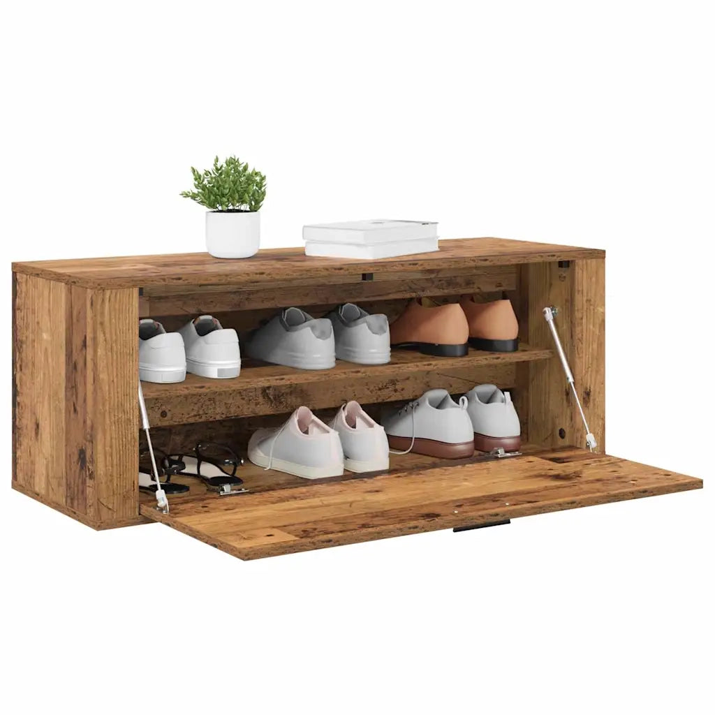 Mobile per scarpe con porta-Scarpiera Legno vecchio 100 x 35 x 38 cm