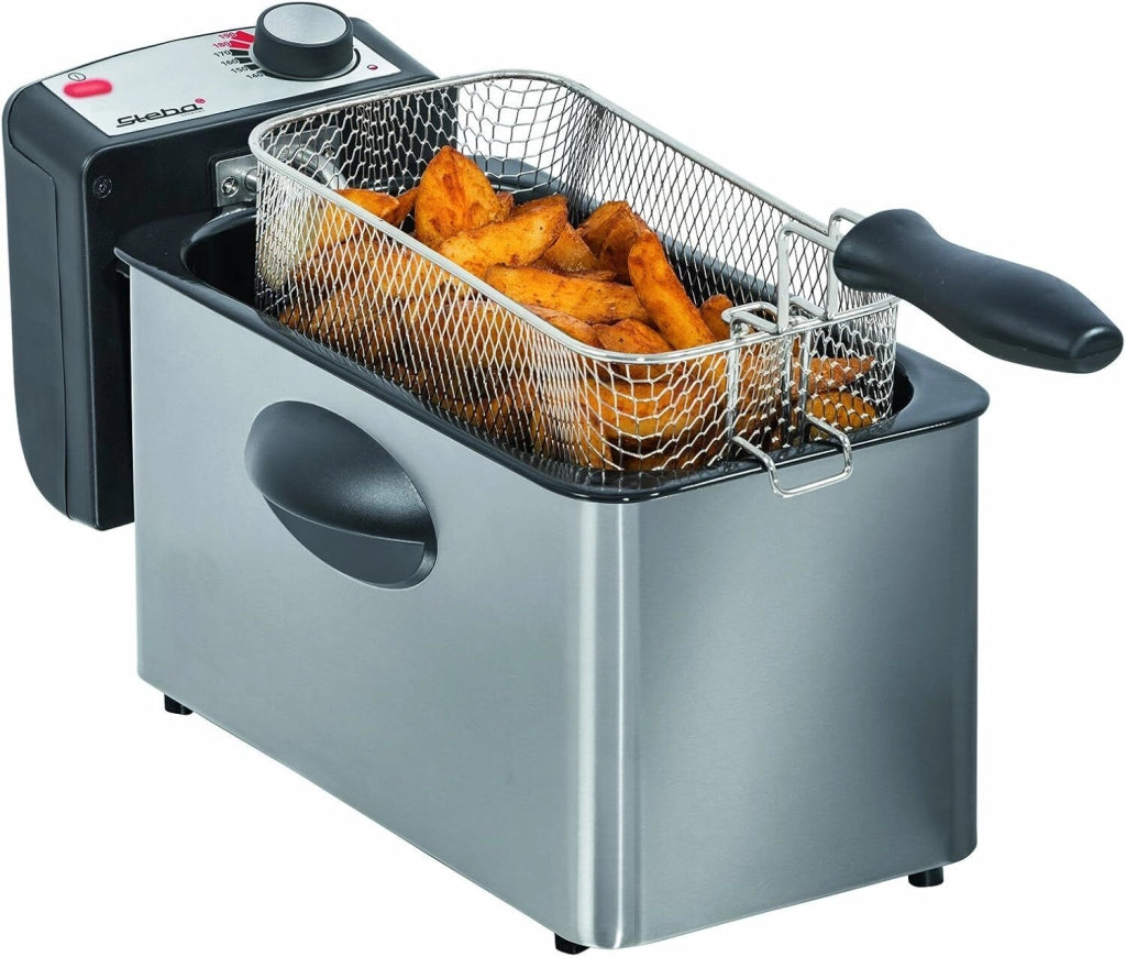 Steba DF 180 Friggitrice in Acciaio Inox 3 L con Finestra XXL 2000 W colore Acciaio Inox