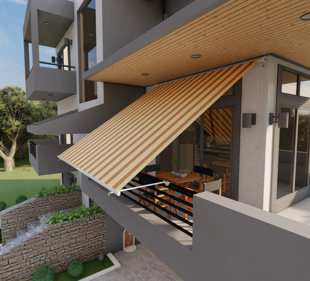 Tenda da sole per balcone con bracci, impermeabile 300cm giallo arancio Golisa
