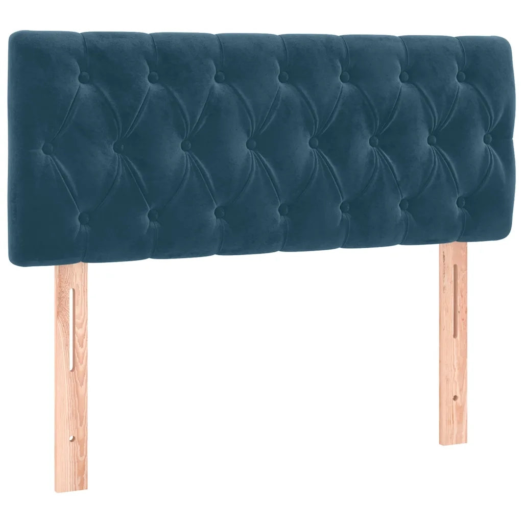 Giroletto a Molle con Materasso-Struttura Letto Blu Scuro 90x190 cm in Velluto 553484