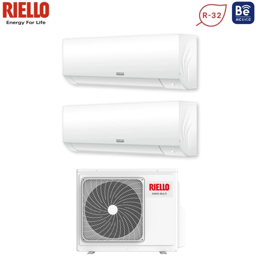 Condizionatore Dual Split Riello Aaria Plus I 12+12 con AARIA MULTI 250 PI R-32 Wi-Fi Integrato