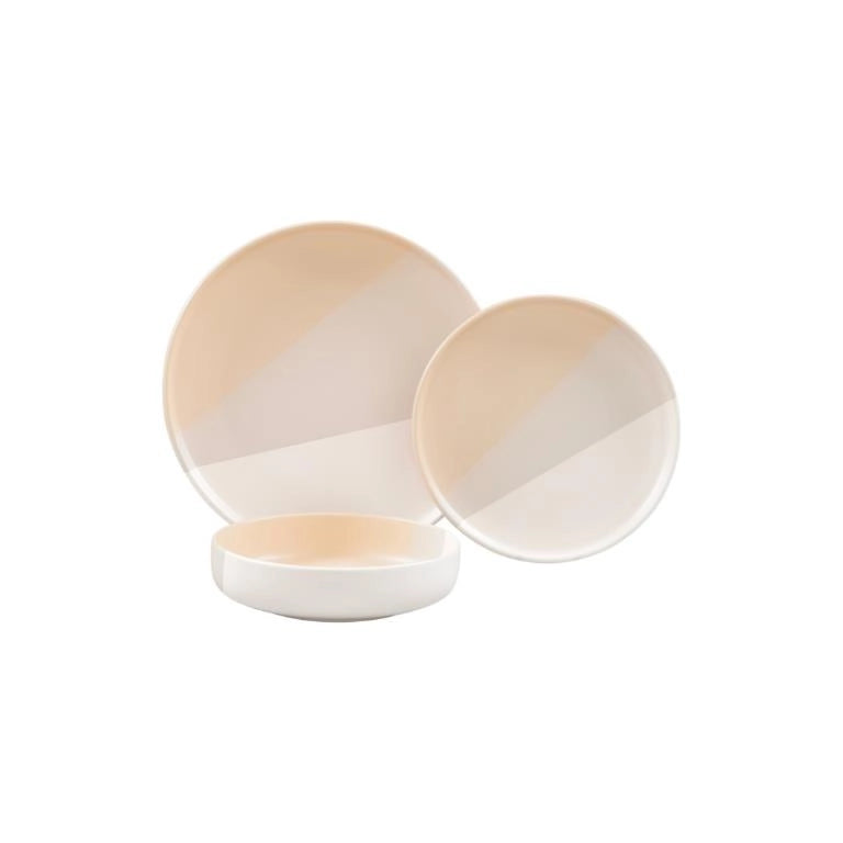 Servizio di Piatti da Tavola in Ceramica Skandik Mood Sand 18 Pezzi