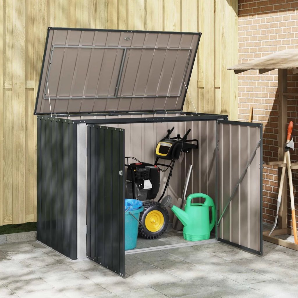 Scatola di Stoccaggio per Giardino Nero 151,5 x 82 x 110,5 cm
