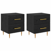 Set di 2 Comodini | Armadio da Notte | Mobiletto da notte Rovere Nero 40 x 35 x 47,5 cm