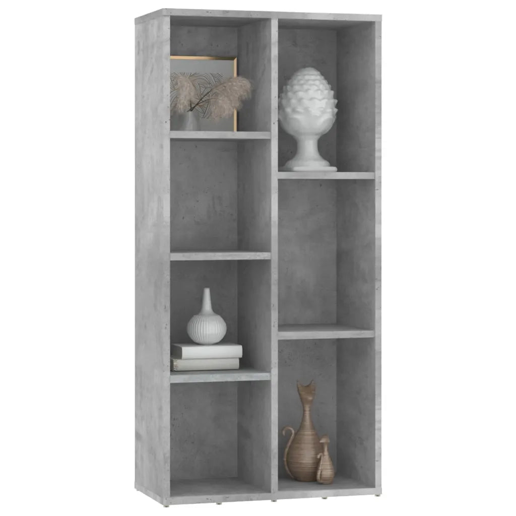 Libreria-Scaffale per Libri-Mobile di Stoccaggio Grigio Cemento 50x25x106 cm in Legno Multistrato
