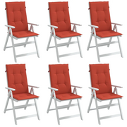 Cuscini Sedia Schiena Alta 6 Rosso MÃ©lange 120x50x4 Tessuto