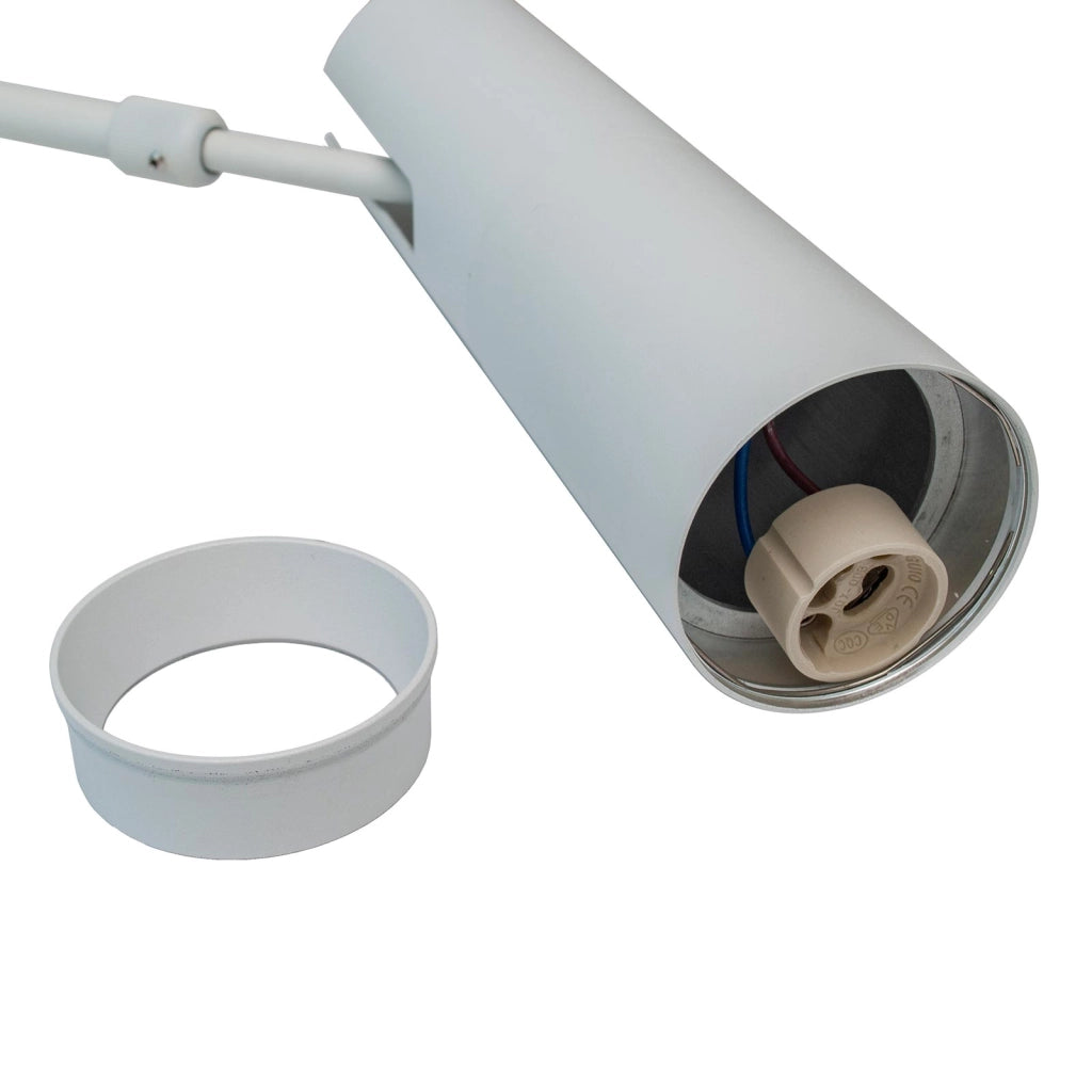 Faretto orientabile lampada sospensione moderna LED GU10 pendente telescopico luci tavolo bar vetrina sala espositiva 230V BIANCO