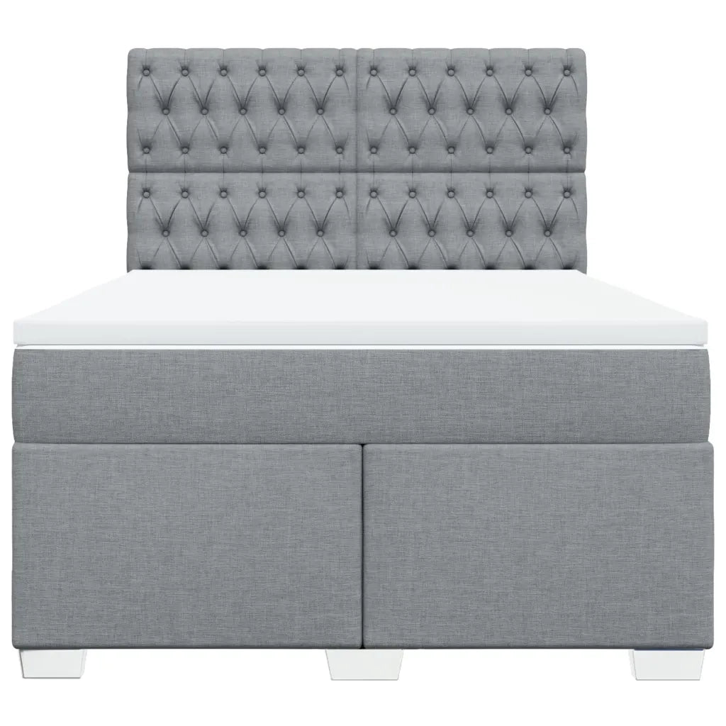 Giroletto a Molle con Materasso Grigio Chiaro 140x200cm Tessuto