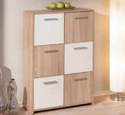 KIT MOBILE BUFFET EGADI ROVERE/BIANCO LACCATO A 5 ANTE CM. 77X30X115H