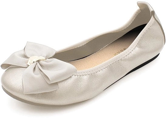 Scarpette per donna con tacchi bassi - Naso rotondo - Stivaletto elegante/moderno - Disponibili in beige/nero/grigio/oro
