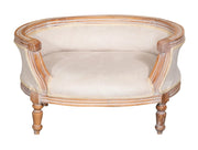 Biscottini POUF CON SCHIENALE STILE FRANCESE LUIGI XVI IN LEGNO MASSELLO DI FAGGIO XVI,