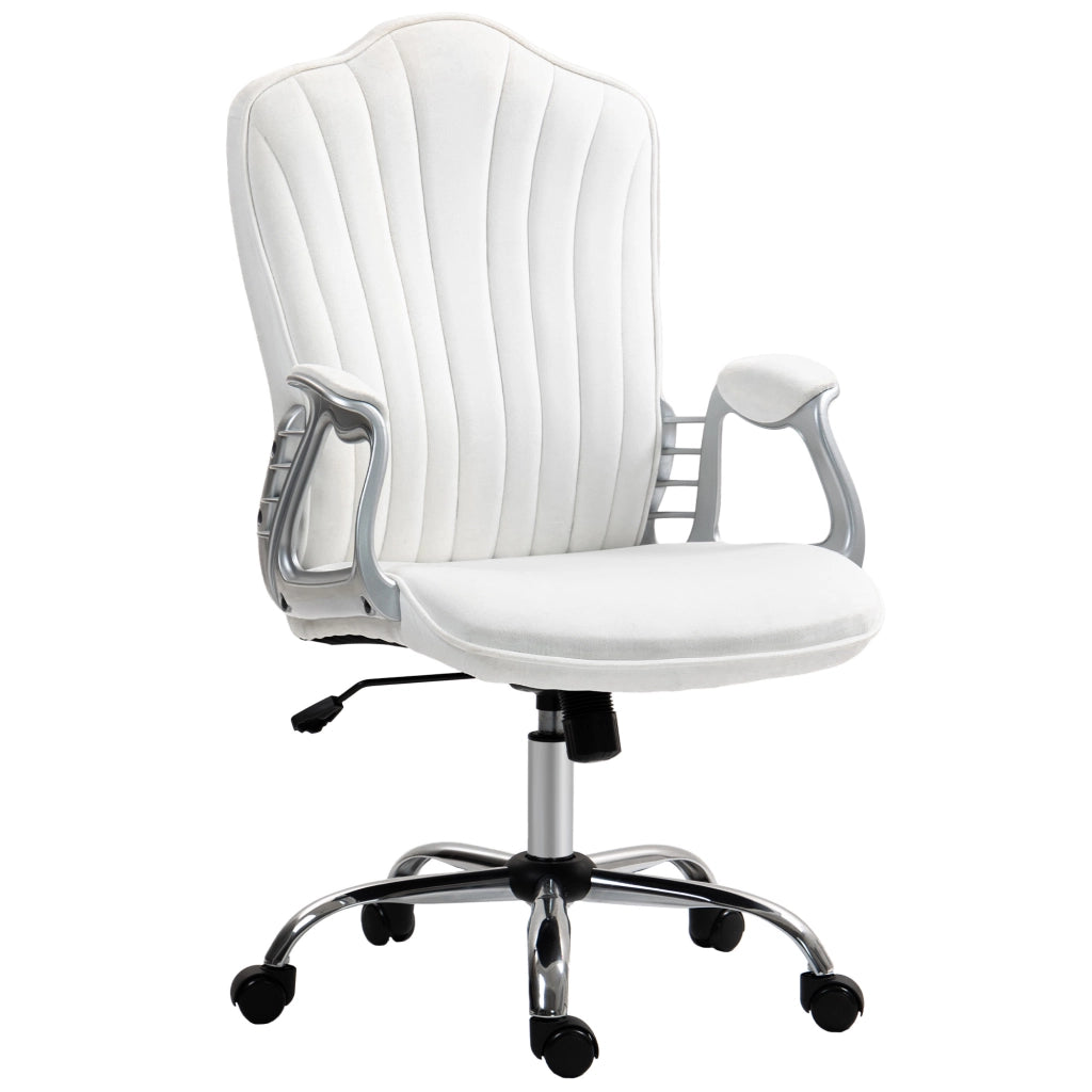 Sedia da ufficio girevole con braccioli ¨C zephmum ¨C regolabile in altezza, schienale reclinabile, bianco