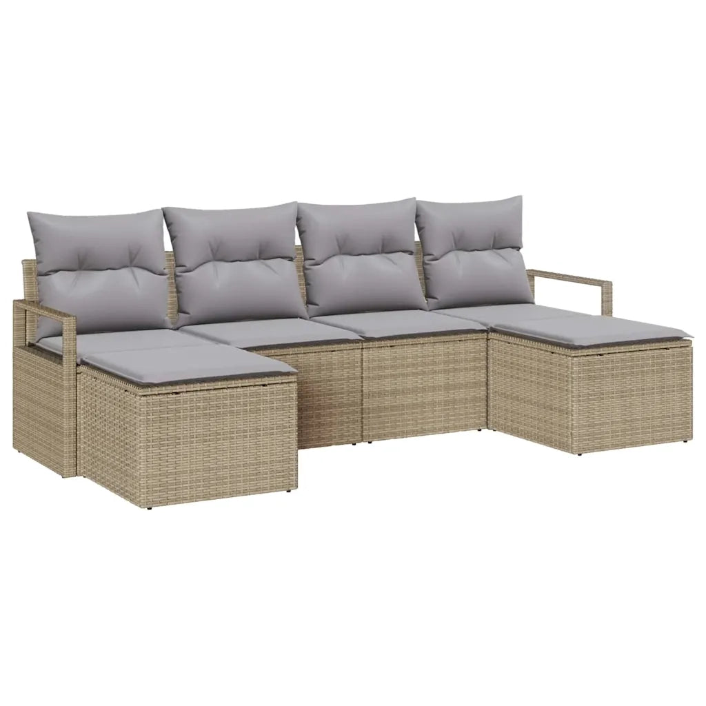 Set di divani 6 pcs Beige polyrattan 3346490
