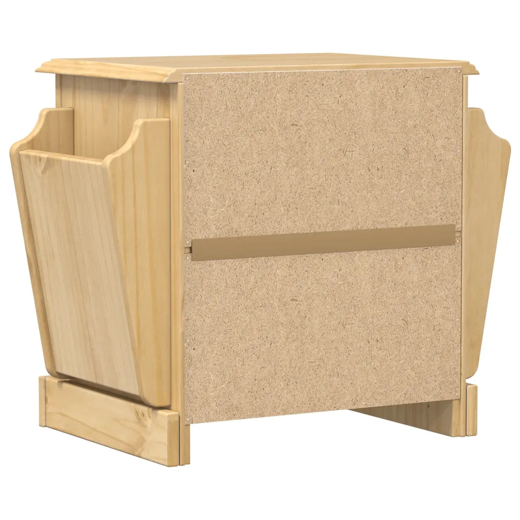 Comodino | Armadio da Notte | Mobiletto da notte Corona 45x35x47,5 cm in Legno Massello di Pino
