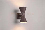 ARDAS APPLIQUE DA ESTERNO FUSIONE ALLUMINIO RUGGINE BI-EMISSIONE H. 20CM IP44  2 LUCI ATTACCO GU10