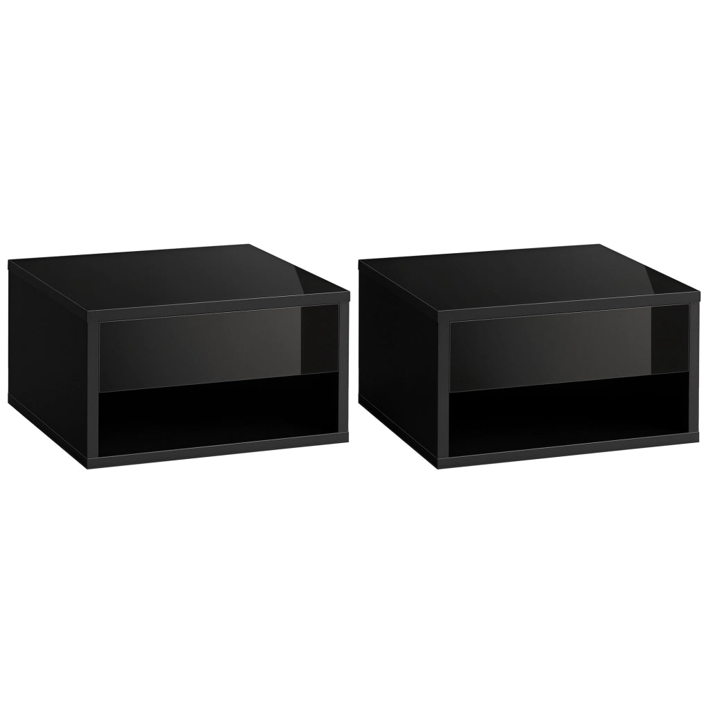 Comodino ¨C zephmum ¨C nero 37x32x21 cm