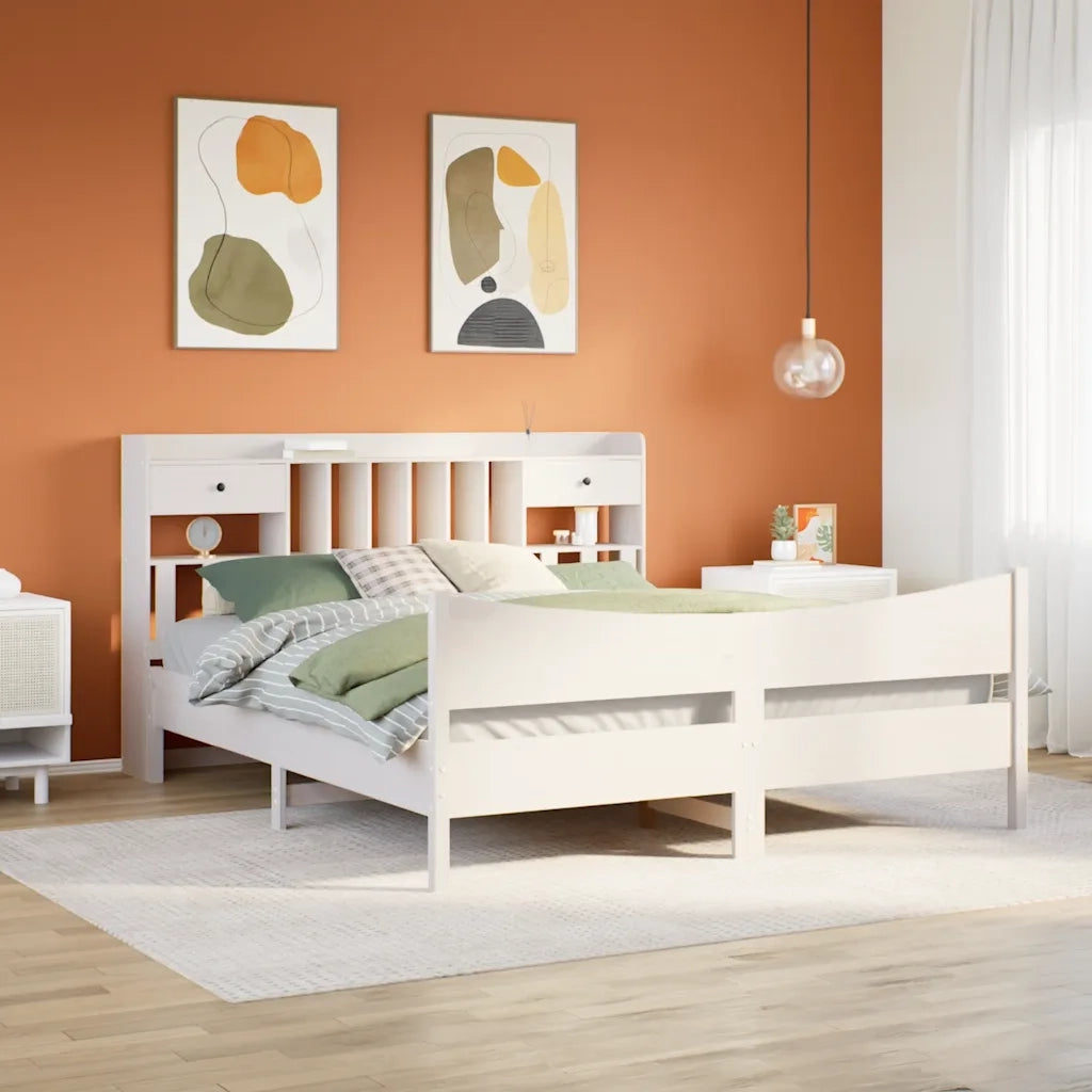 Giroletto senza Materasso Bianco 180x200 cm Legno Massello Pino 3323369