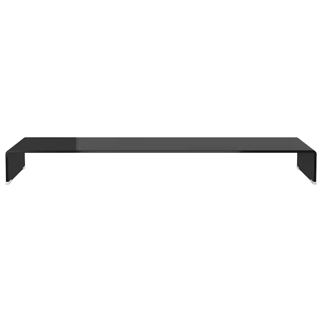 Mobile/Rialzo Porta TV in Vetro-Supporto per TV Nero 120x30x13 cm