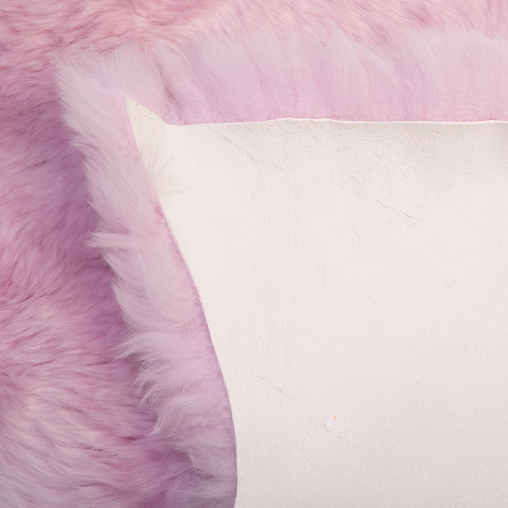 Pelle di pecora rosa 65 x 110 cm naturale a Pelo Lungo in stile rustico