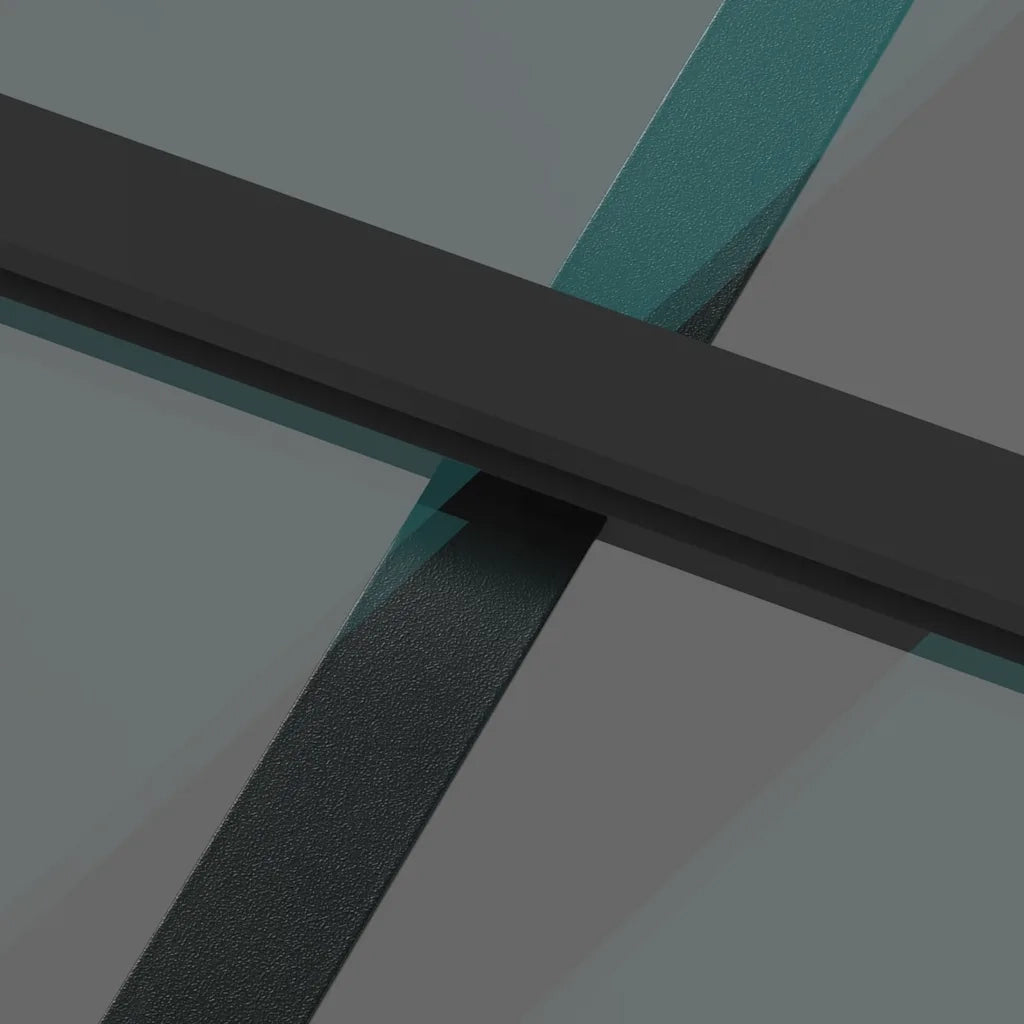 Porta Scorrevole Set Ferramenta Nera 76x205 cm Vetro Temperato 3375826